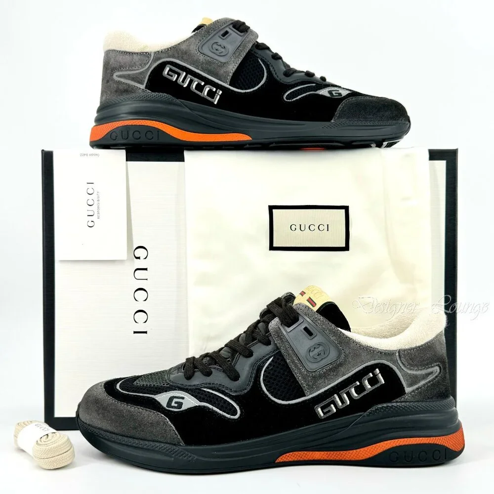 NEW GUCCI Ultrapace Low Top Suede Leather Sneakers G 9 / US 9.5 Men's $950